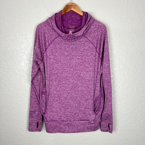 Sweaty Betty Purple Fleece Run Hoodie M – Thumbholes, Heathered, Stretchy - Picture 2 of 10